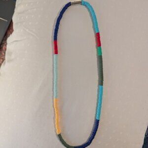 Remember Necklace - multi color enamel on cord, 24.5 in.